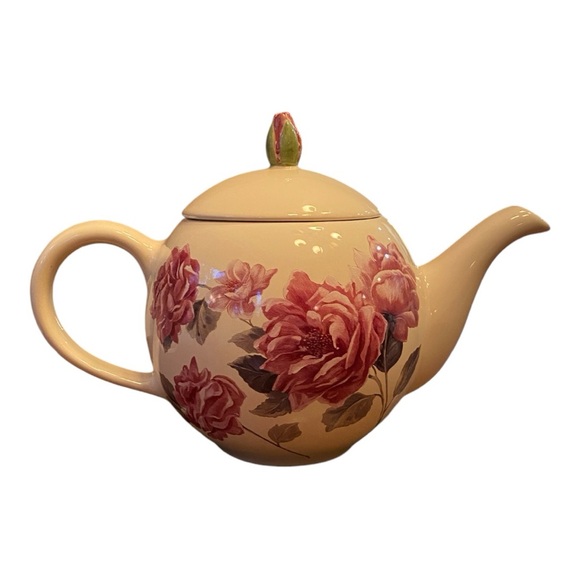 Teleflora Teapot 100th Anniversary Mothers Day Gift 2008 Pink Rose 7” H x 10” W - Picture 3 of 10